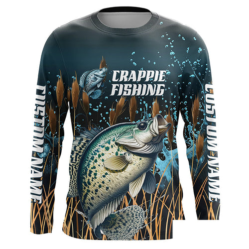 Crappie Fishing Customized Long Sleeve Tournament Fishing Shirts, Crappie Fishing Jerseys IPHW6633