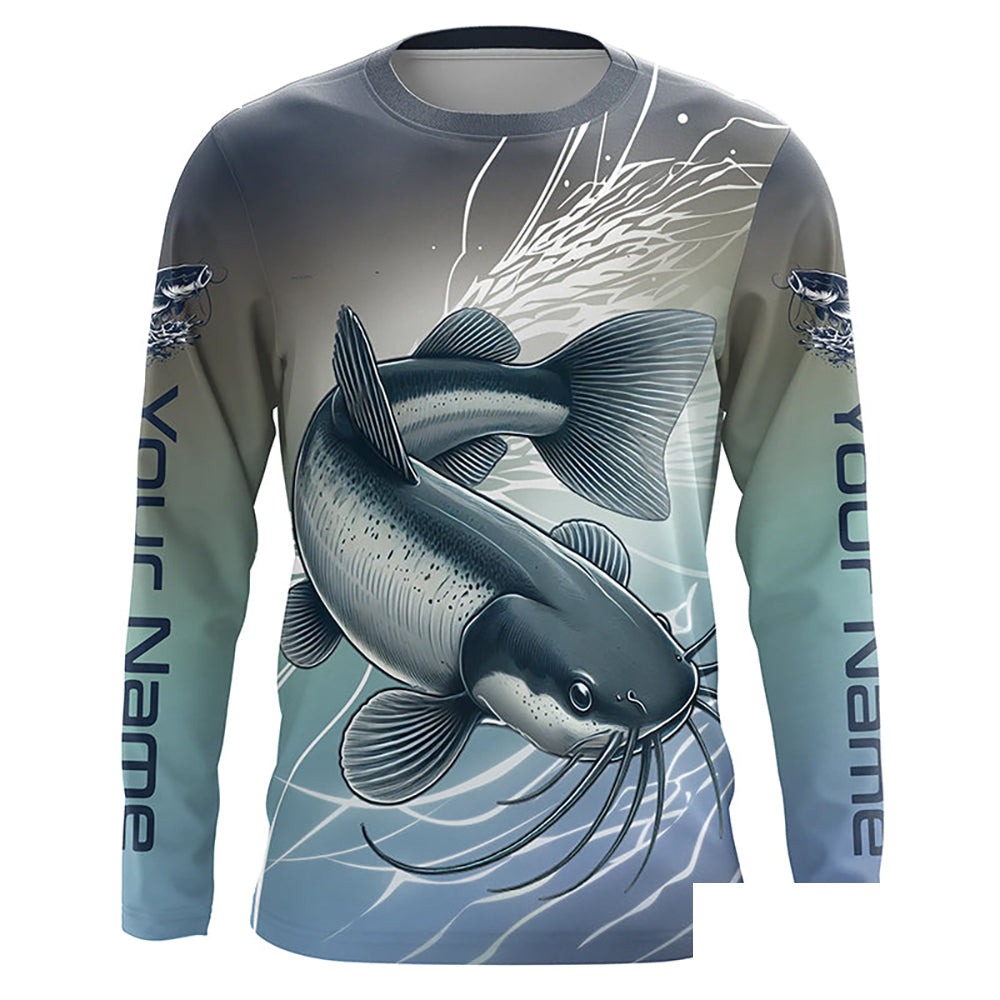 Personalized Catfish Fishing Jerseys, Catfish Long Sleeve Tournament Fishing Shirts IPHW7015