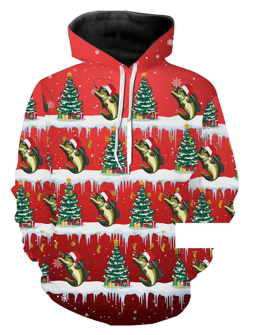 Bass fishing outdoor Christmas fishing hoodie, Christmas gift for fisherman NPQ355