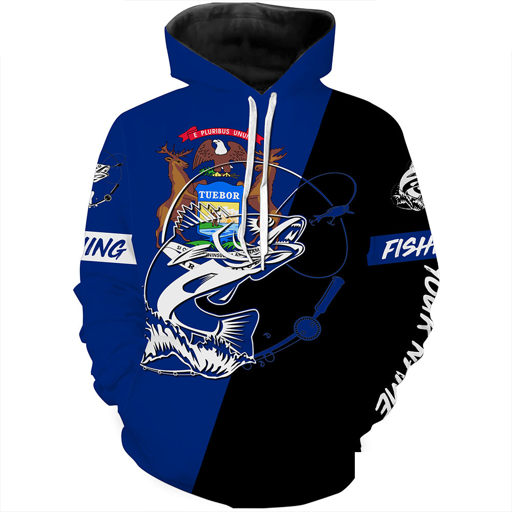 Michigan walleye fishing Custom Name 3D All Over Printed Hoodie - NPQ609