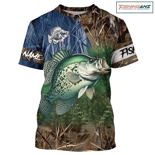 Crappie Fishing camo Customize Name All-over Print Unisex fishing T-shirt NPQ8