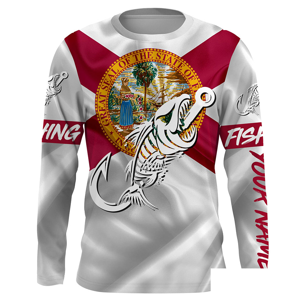 Florida fishing Fish hook skull personalized fishing shirts, custom Long sleeve, Long Sleeve Hooded NPQ688