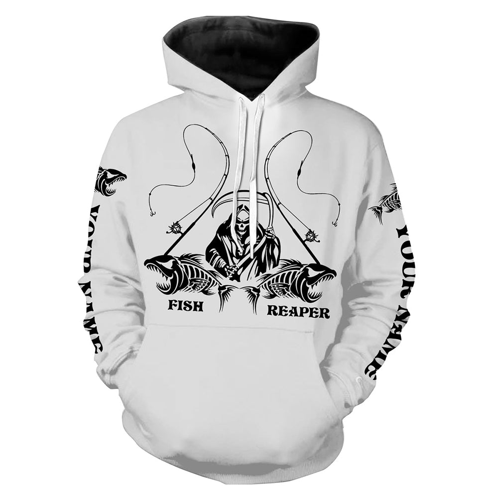 Personalized Fish reaper Fishing fish skeleton Custom name fishing shirts jerseys  | Hoodie - NPQ877