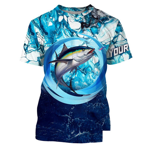 Tuna fishing blue water sea camo saltwater fishing Custom fishing T-shirt NPQ461