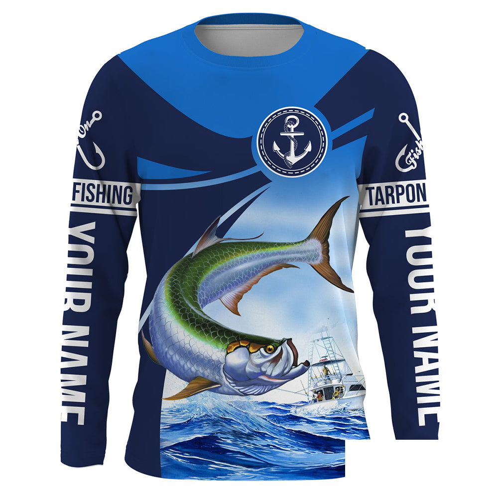 Tarpon fishing Custom name Tarpon sun protection Long sleeve fishing shirts, Long Sleeve Hooded NPQ907