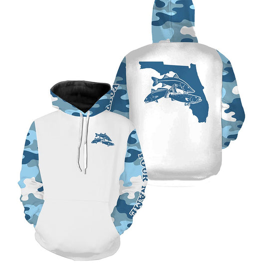 Inshore slam Florida fishing Redfish, Trout, Snook patriotic fishing jersey Custom fishing hoodie NPQ482