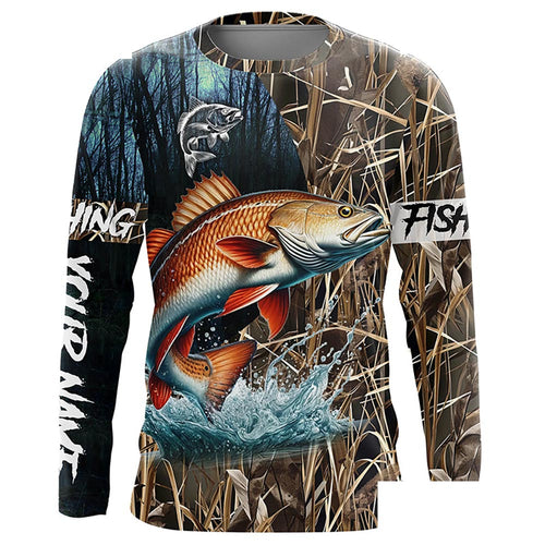 Redfish Puppy Drum Fishing camo Customize 3D All-over Print fishing Long Sleeve, fishing gifts NPQ290