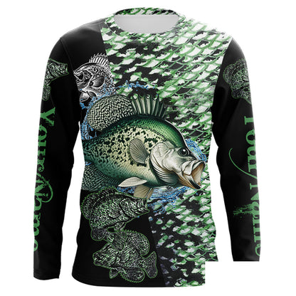 Crappie fishing scales Freshwater Fishing Custom Name Long sleeve, Long Sleeve Hooded NPQ677