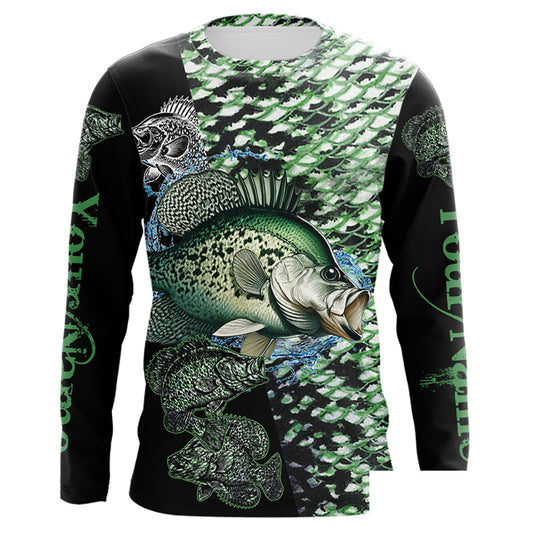 Crappie fishing scales Freshwater Fishing Custom Name Long sleeve, Long Sleeve Hooded NPQ677