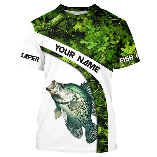 Crappie fishing Green Camo Fishing scale Customize Name fishing T-shirt NPQ21