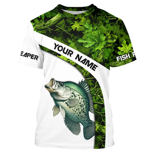Crappie fishing Green Camo Fishing scale Customize Name fishing T-shirt NPQ21