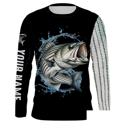 Striped Bass fishing scale UV protection Customize long sleeves fishing shirt for men NPQ12