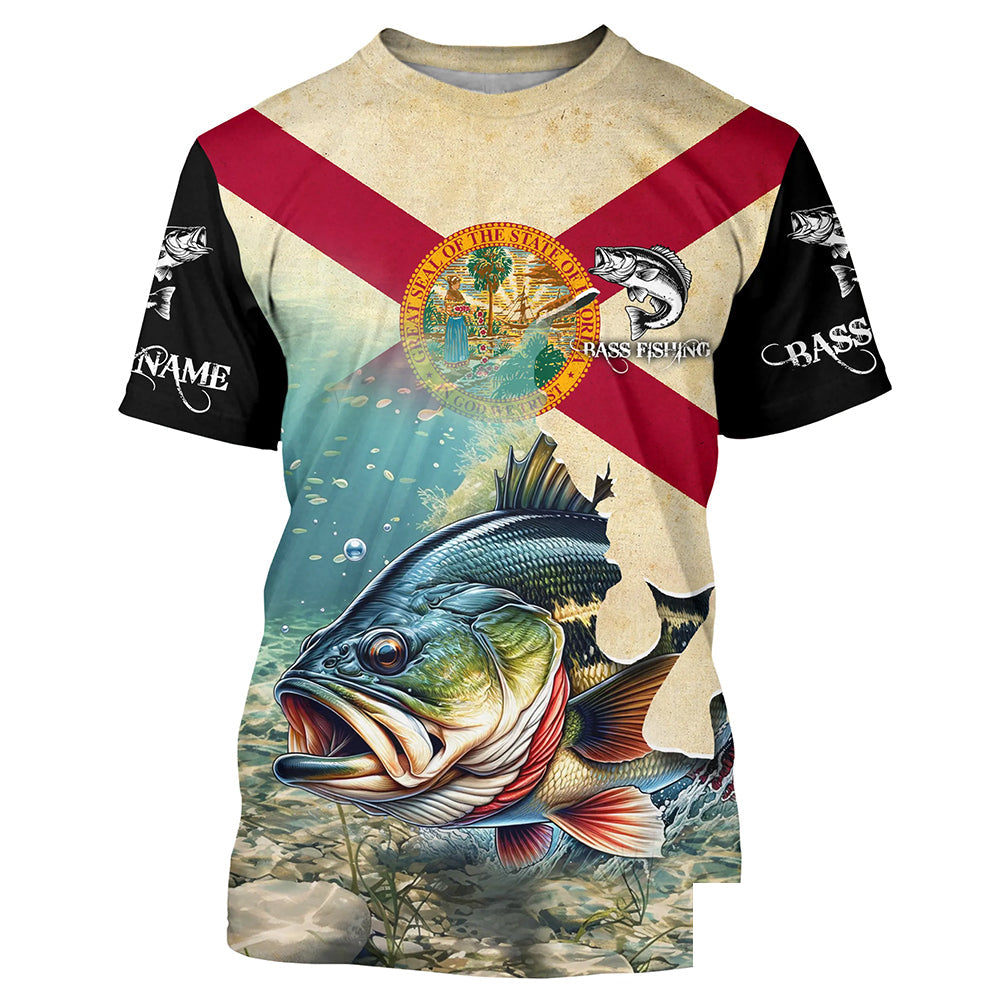 Florida bass fishing Custom Name 3D All Over Printed Tshirt - NPQ610