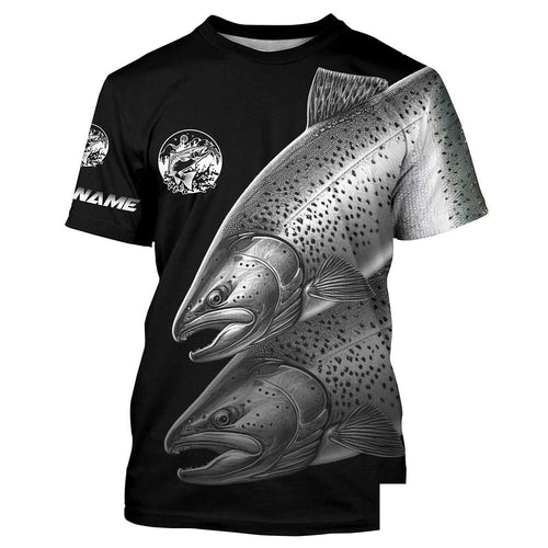 Chinook Salmon (King Salmon) Fishing camo performance Fishing Shirts Customize Name fishing T-shirt NPQ411