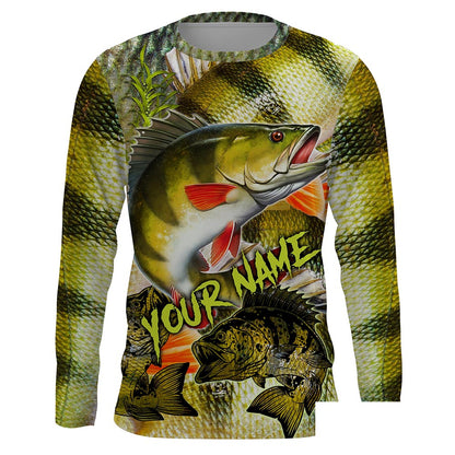 Personalized Yellow perch Fishing shirt Custom name Long sleeve, Long Sleeve Hooded NPQ940