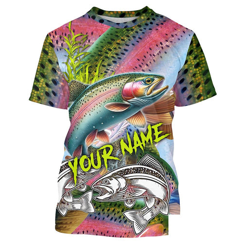 Rainbow Trout fishing scales Custom name fishing jerseys | Tshirt - NPQ865
