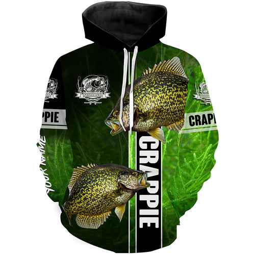 Crappie fishing green shirt Custom fishing hoodie, personalized fishing gift ideas NPQ233