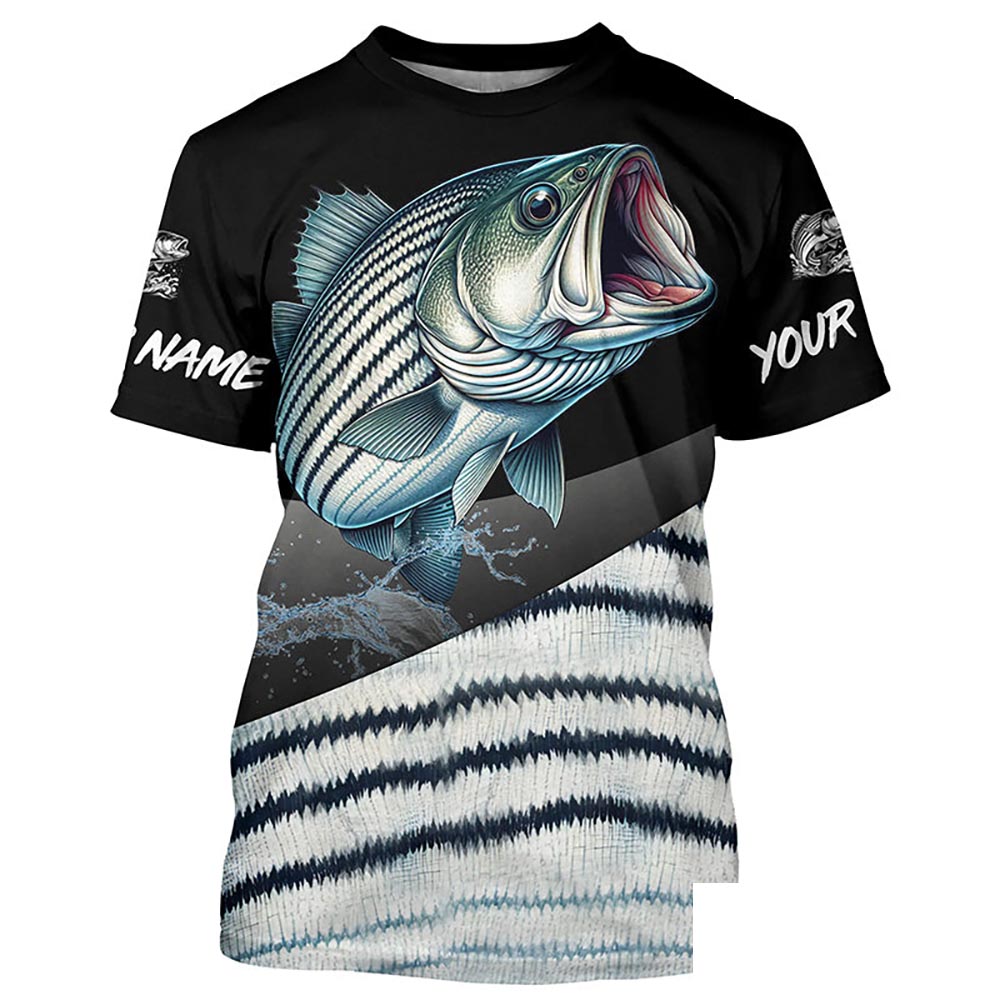 Custom Striped bass Fishing Jerseys, Personalized striper Fishing scales fishing shirts | T-shirt NQS4947