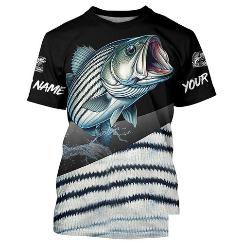 Custom Striped bass Fishing Jerseys, Personalized striper Fishing scales fishing shirts | T-shirt NQS4947