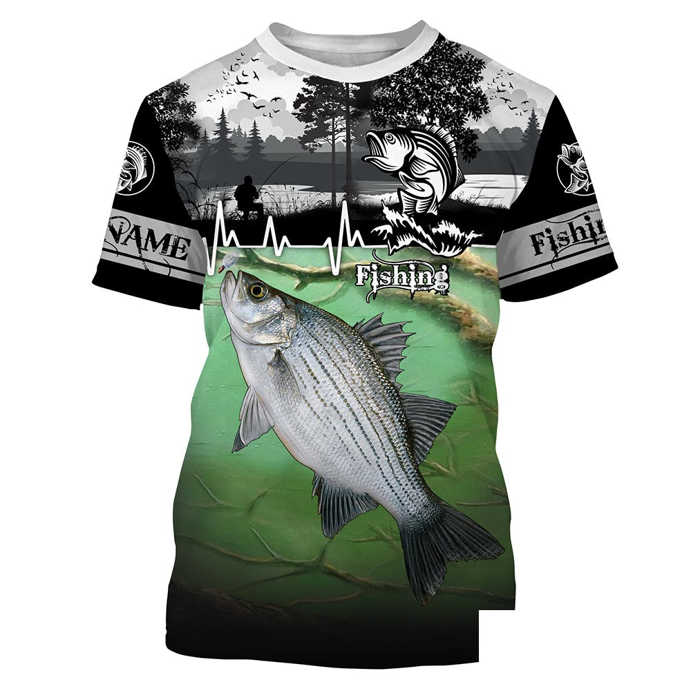 White bass Fishing freshwater fish Fishing shirts Customize Name fishing T-shirt NPQ481