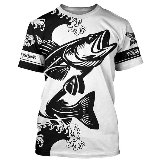 Black Walleye fishing tattoo Custom name fishing shirts jerseys | Tshirt - NPQ928