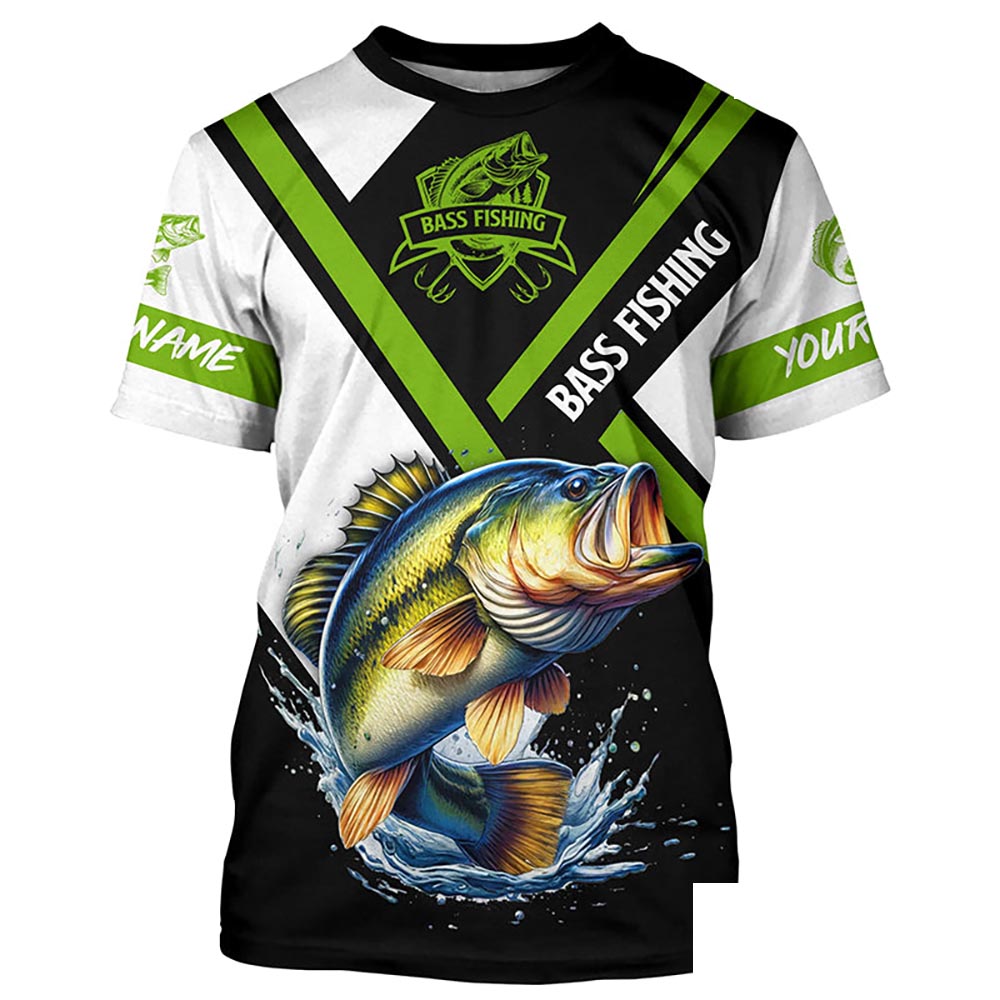 Personalized Bass Fishing jerseys, Bass tournament shirts Customize fishing T-shirt NPQ368
