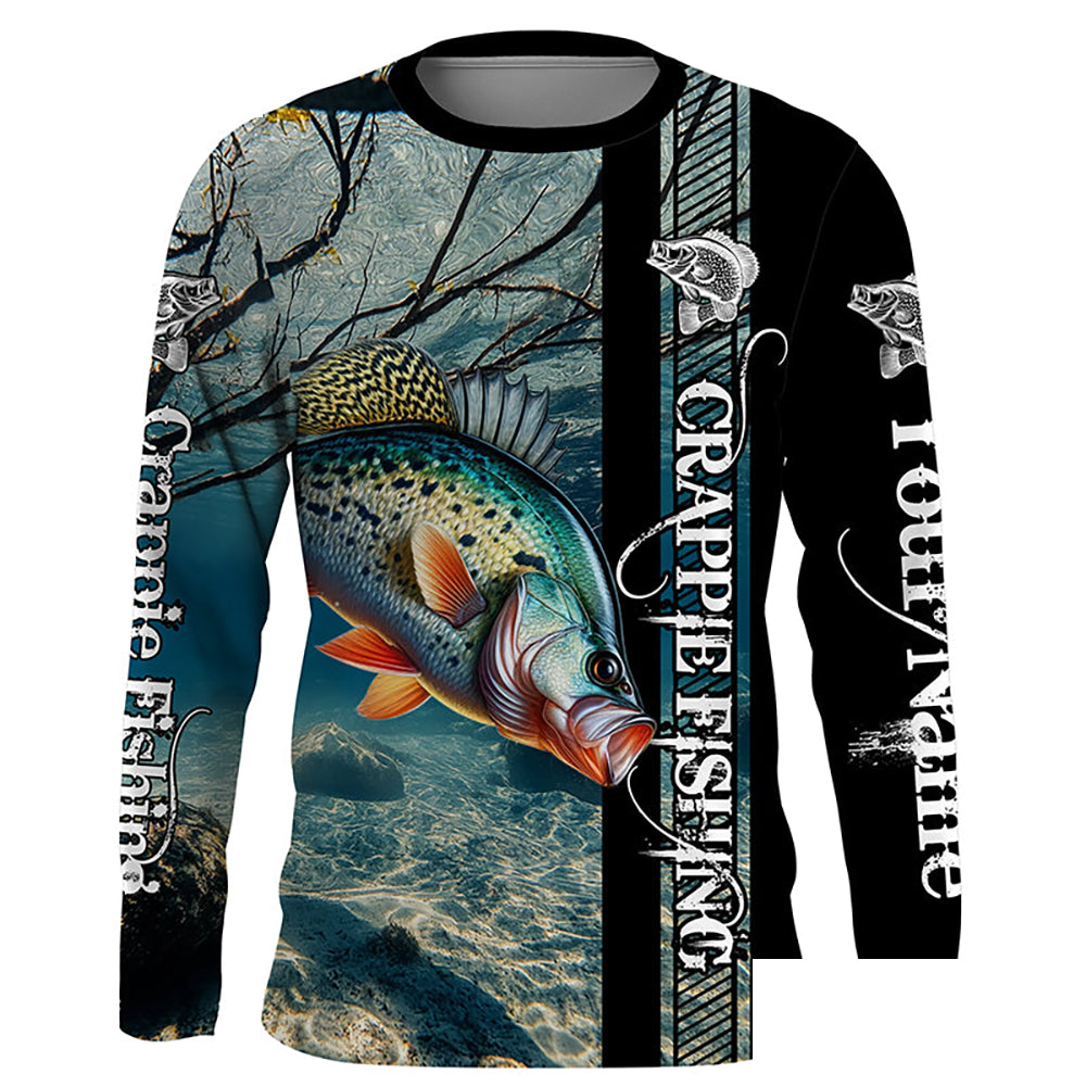 Crappie fishing Camo Customize name Crappie Long sleeve fishing shirts, personalized fishing gift NPQ234