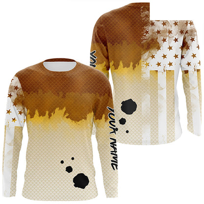 American flag Redfish fishing scales personalized patriotic UV Protection Long Sleeve Fishing jerseys NQS5629