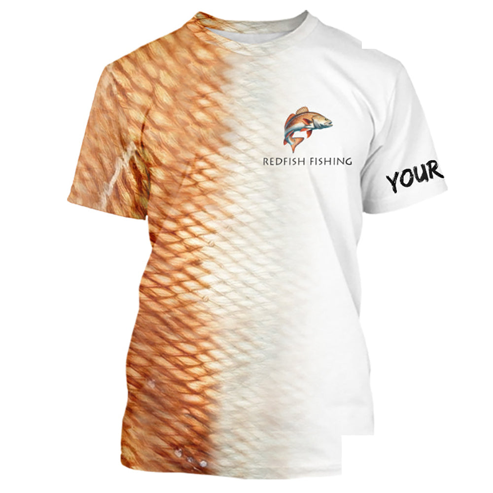 Personalized Red Scales Performance Redfish Fishing T-shirt, Redfish fishing jerseys NQS10239