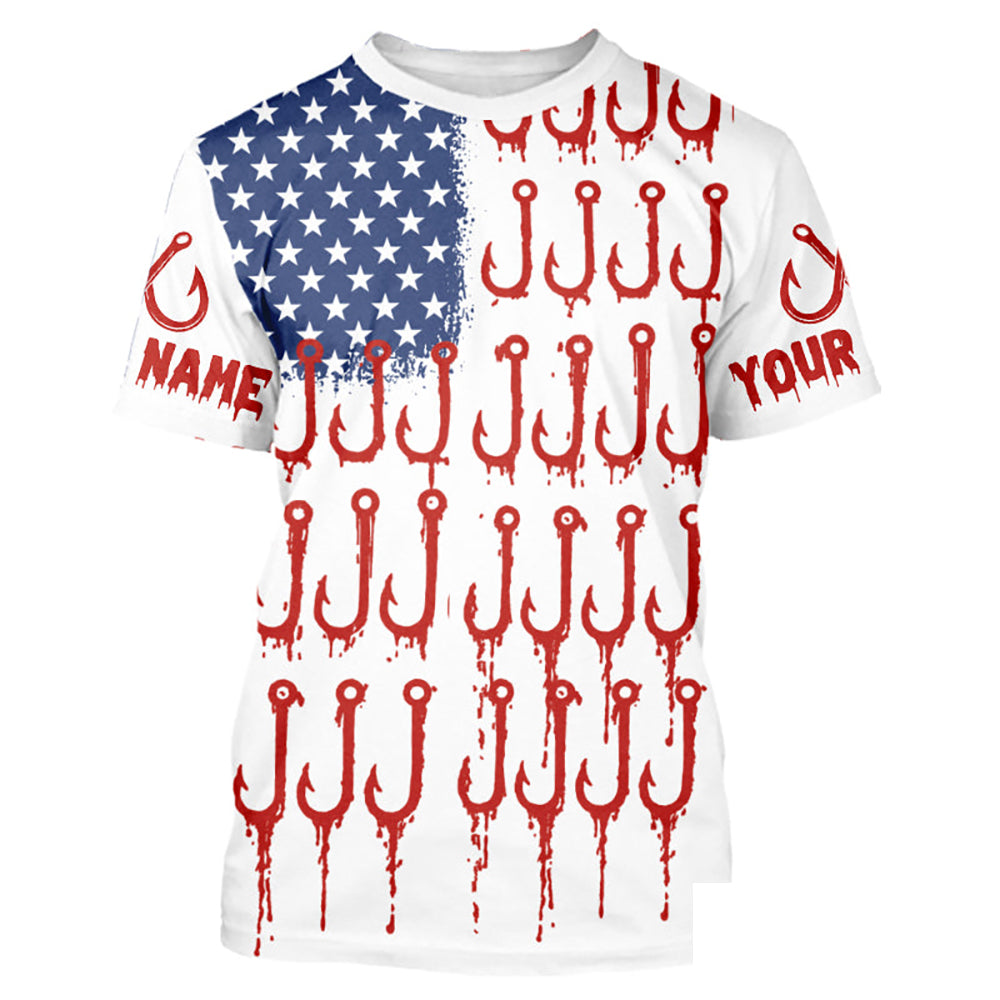 American Flag & Hook UV Protection Fishing Shirt – Fishing Jersey For Anglers NHT390
