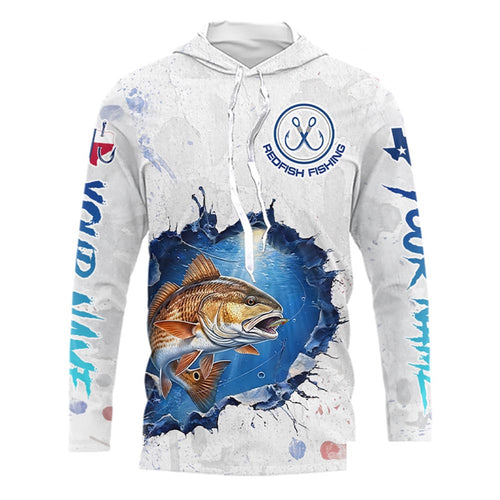 Custom Redfish Fishing Tournament T-Shirts, Redfish Saltwater Fishing Apparel | White NBT684