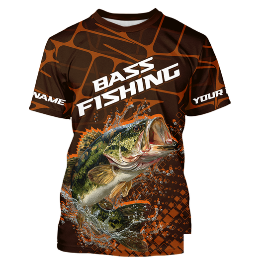 Largemouth Bass Fishing, Fishing T-Shirts Scale, Fishing Gift | Orange NHT393