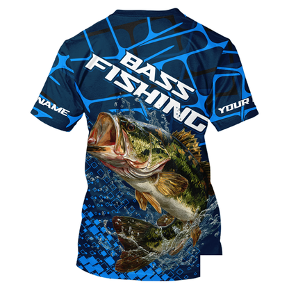 Largemouth Bass Fishing, Bass Fishing T-Shirts , Fishing Gift | Blue NHT385