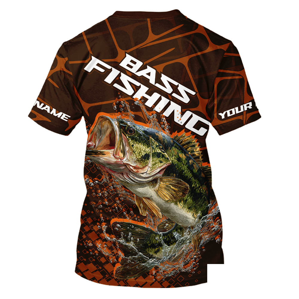Largemouth Bass Fishing, Fishing T-Shirts Scale, Fishing Gift | Orange NHT393