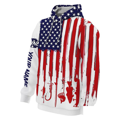 American Flag Fishing Hoodie Fishing Jersey For Fisherman A12-Hoodie
