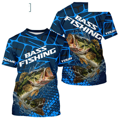 Largemouth Bass Fishing, Bass Fishing T-Shirts , Fishing Gift | Blue NHT385