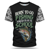 Personalized Born to Go Fishing Forced to Go to School Trout T-Shirt