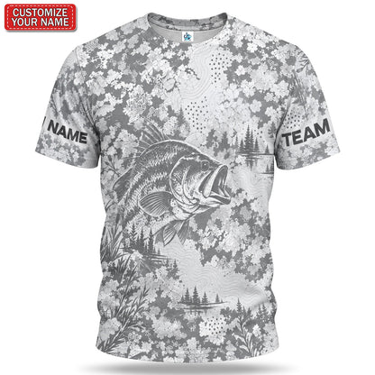 Personalized Largemouth Bass Fishing Graphic T-Shirt