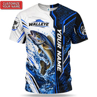 Personalized Walleye Fishing Graphic T-Shirt