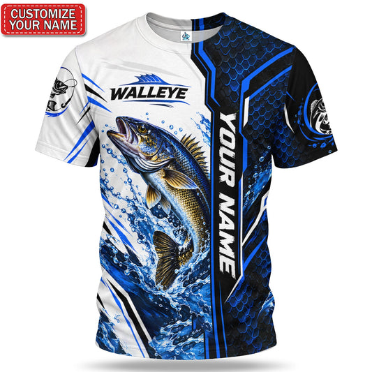 Personalized Walleye Fishing Graphic T-Shirt