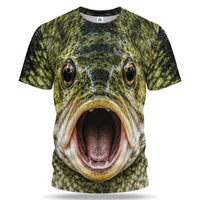 Open Mouth Fish Face 3D Fishing T-Shirt