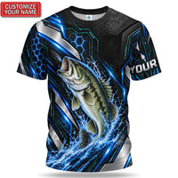 Personalized Largemouth Bass Fishing Graphic T-Shirt