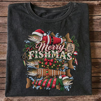 Merry Fishmas Tis the Season to Fish Christmas Trout T-Shirt