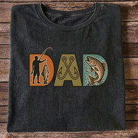 DAD Rainbow Trout and Fishing Hooks Vintage Graphic T-Shirt