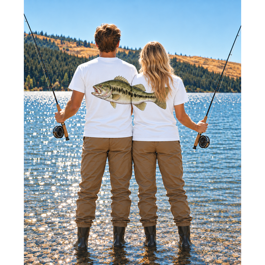 Matching Bass Fishing Couple T-Shirt, Gift for Him, Her
