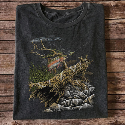 Trout Fishing T-Shirt  Fly Fishing River Tee
