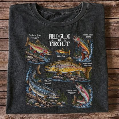 Field Guide to Trout Fishing Species Graphic T-Shirt
