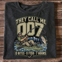 They Call Me 007 0 Bites 0 Fish 7 Hours Funny Kayak Fishing T-Shirt