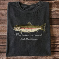 Rainbow Trout T-Shirt Fish The Sierras Fly Fishing Vintage Angler Tee