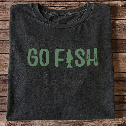 Go Fish Funny Fishing Graphic T-Shirt